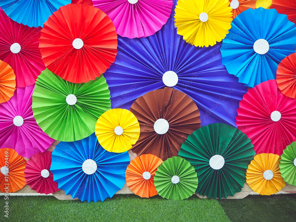 Multicolor of the umbrella paper background
