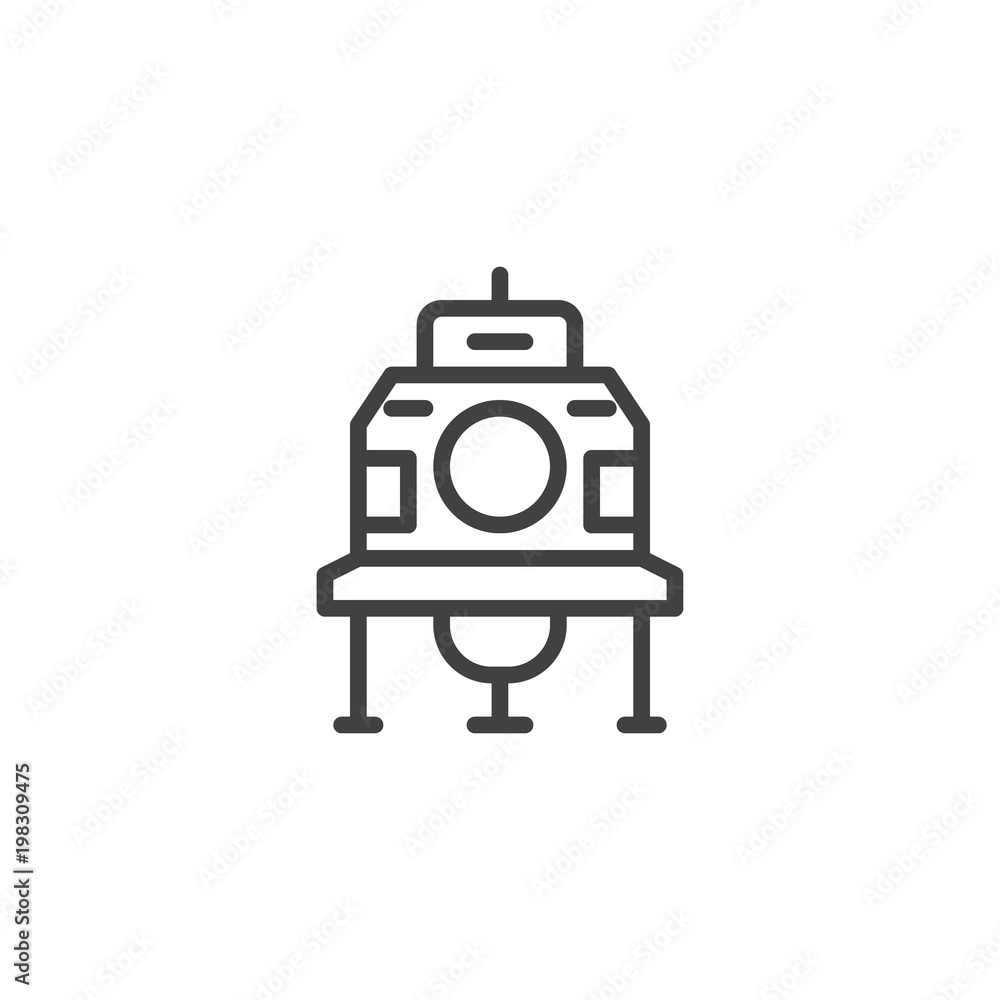 Fototapeta premium Spaceship outline icon. linear style sign for mobile concept and web design. ufo simple line vector icon. Symbol, logo illustration. Pixel perfect vector graphics