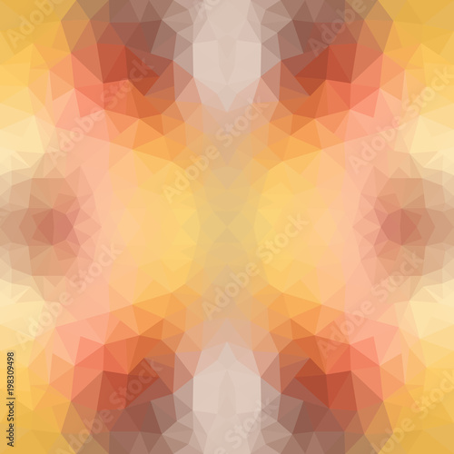 Light Yellow, Orange vector polygon abstract pattern. Geometric illustration in Origami style with gradient. A completely new template for your business design.