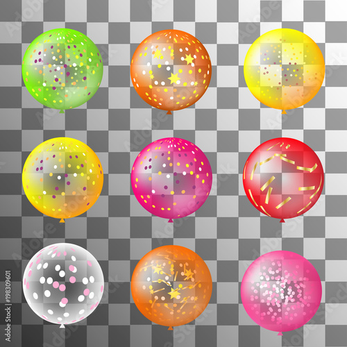 Set of vector holiday coloful balloons. Vector element for design.