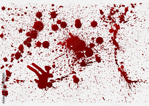 Blood background,ink splatter background, isolated on white.