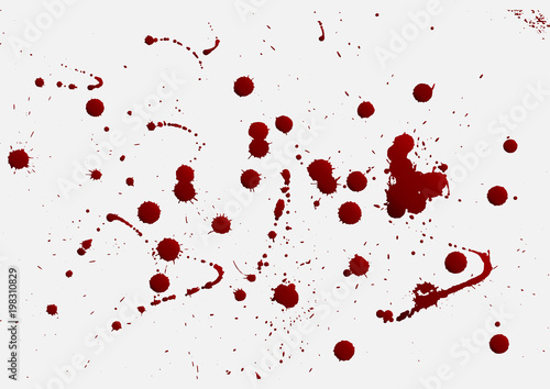 Blood background ink splatter background  isolated on white.