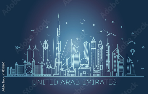 Linear banner of United Arab Emirates
