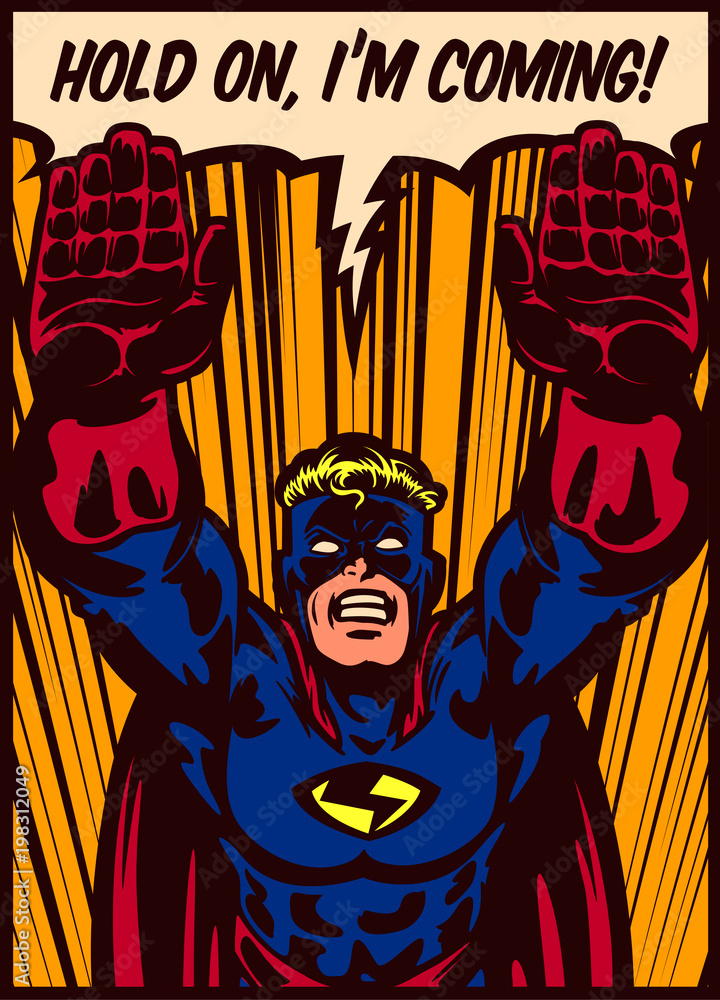 Plakat Pop-artu komiksu stylu superbohatera pływające do ilustracji wektorowych projekt plakatu ratowniczego