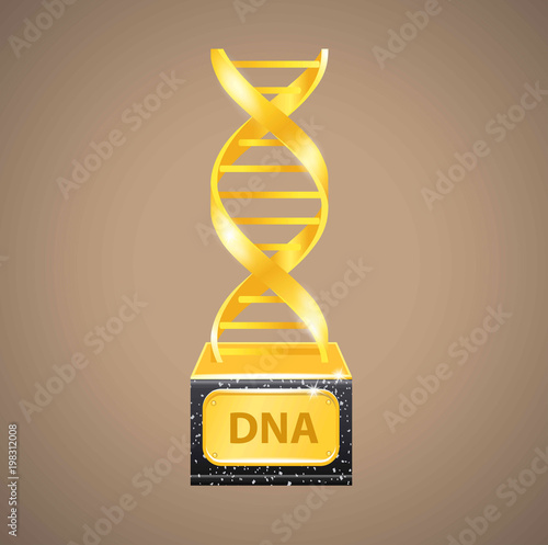 Golden award DNA. DNA Trophy. Vector illustration