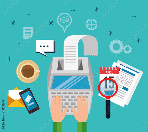 tax day time set icons