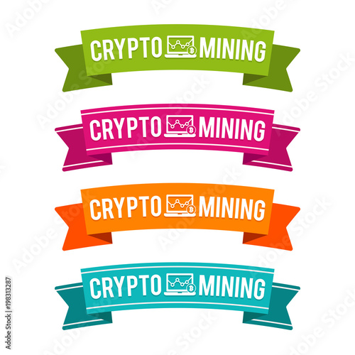 Colorful Crypto Mining ribbons. Eps10 Vector.