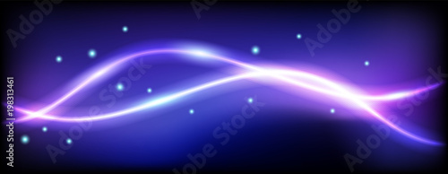 Glowing background with sparkle curved lines