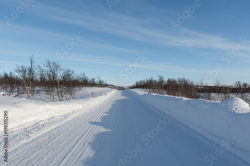 Winter road at the mountain