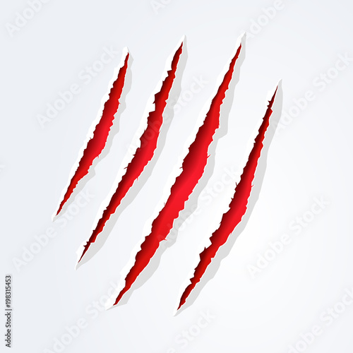 vector illustration wild animal monster claws scratches, easy editable