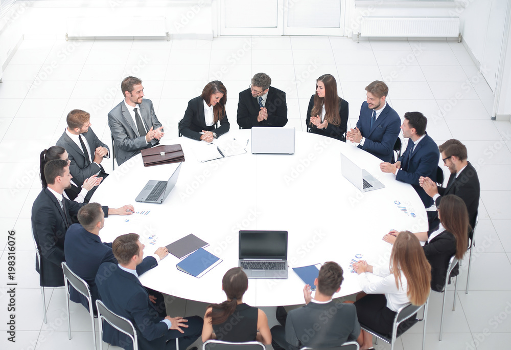 © ASDF - meeting business partners in the conference room .