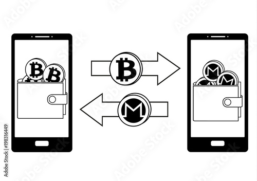 exchange between bitcoin and monero in the phone