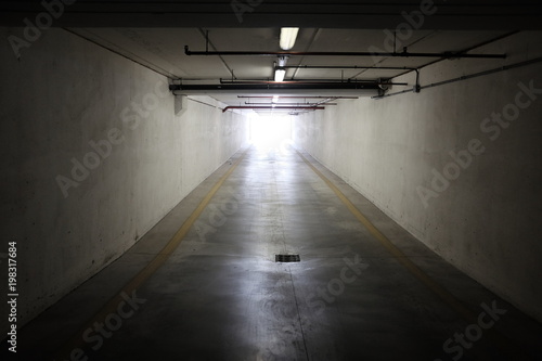 Fototapeta Naklejka Na Ścianę i Meble -  covered parking exit tunnel