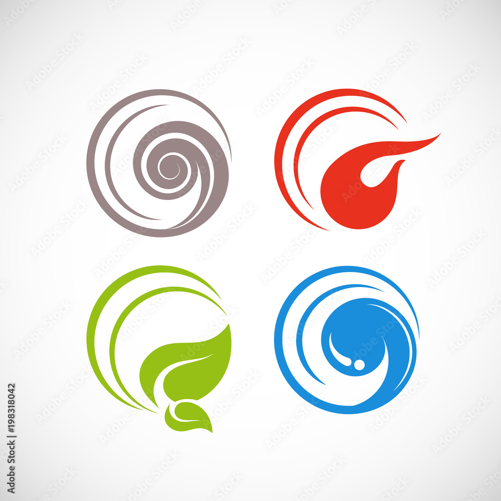 The four elements of nature. Stock Vector | Adobe Stock