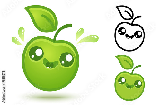 Cute green apple