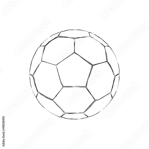 Isolated soccer ball outline vector icon.
