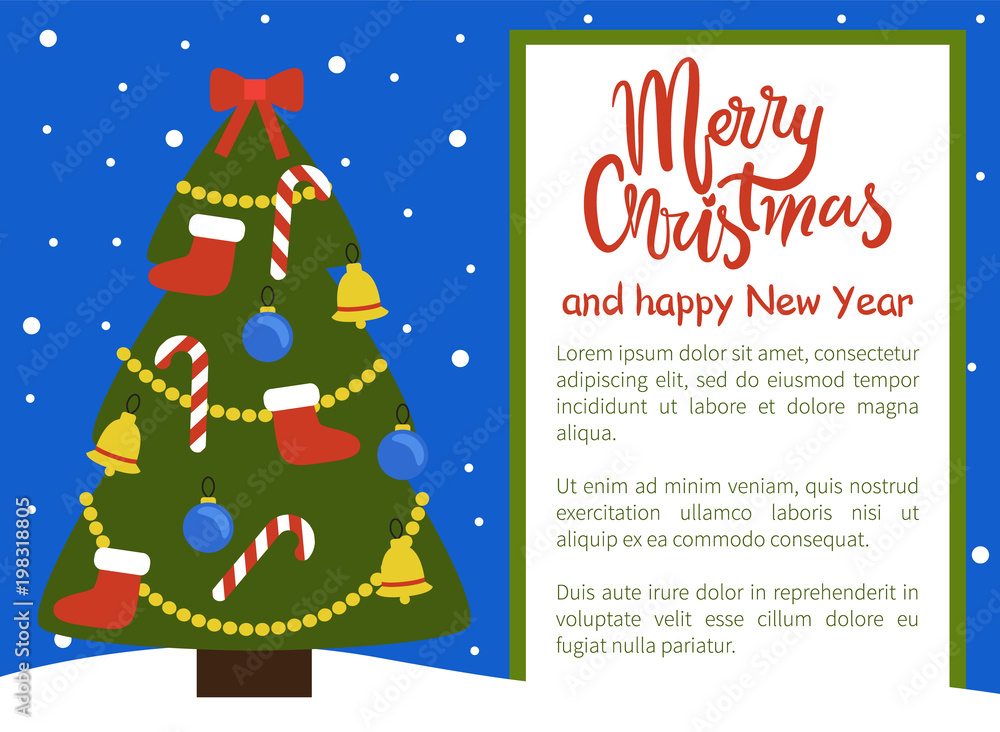 Merry Christmas and Happy New Year Poster Tree Merry Christmas and Happy New Year Poster Tree