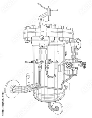 Wire-frame industrial equipment