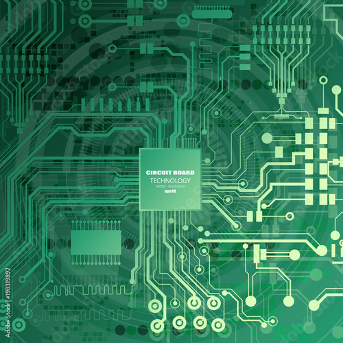 Vector circuit board illustration. Abstract technology.