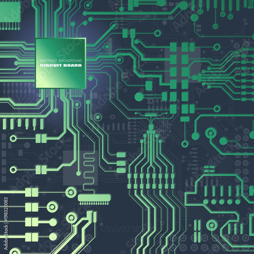 Vector circuit board illustration. Abstract technology.