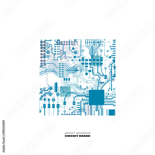 Vector circuit board illustration. Abstract technology.