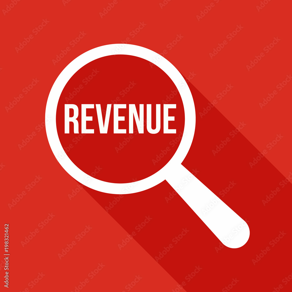 Revenue Word Magnifying Glass Revenue Word Magnifying Glass
