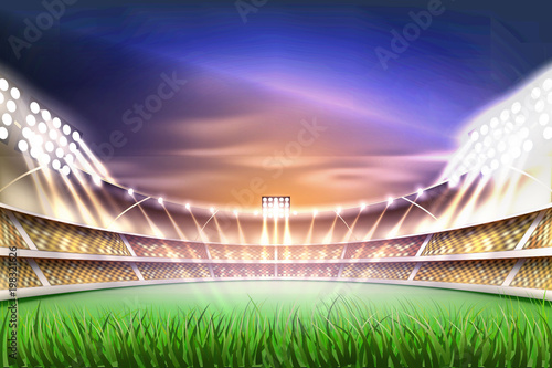 Vector realistic footbal soccer stadium background