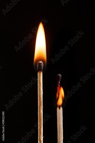 match with the flame isolated