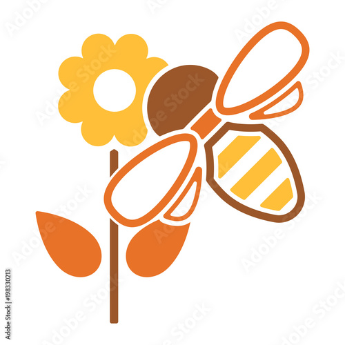 Bienen & Honig Icon - Biene auf Blume