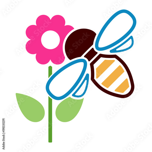 Bienen & Honig Icon - Biene auf Blume