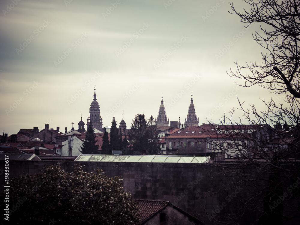 Santiago de Compostela view in Spain