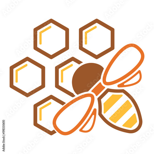 Bienen & Honig Icon - Biene auf Waben