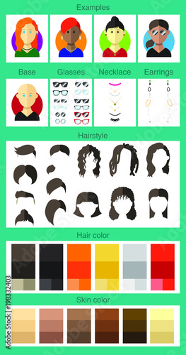 Vector female avatar creator