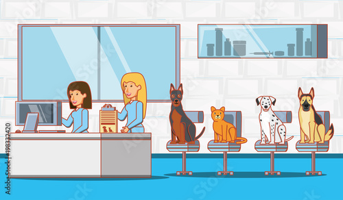 veterinary service set icons