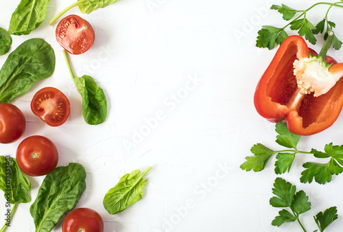 Healthy food background with various vegetables