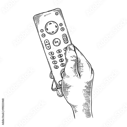 TV remote control engraving vector