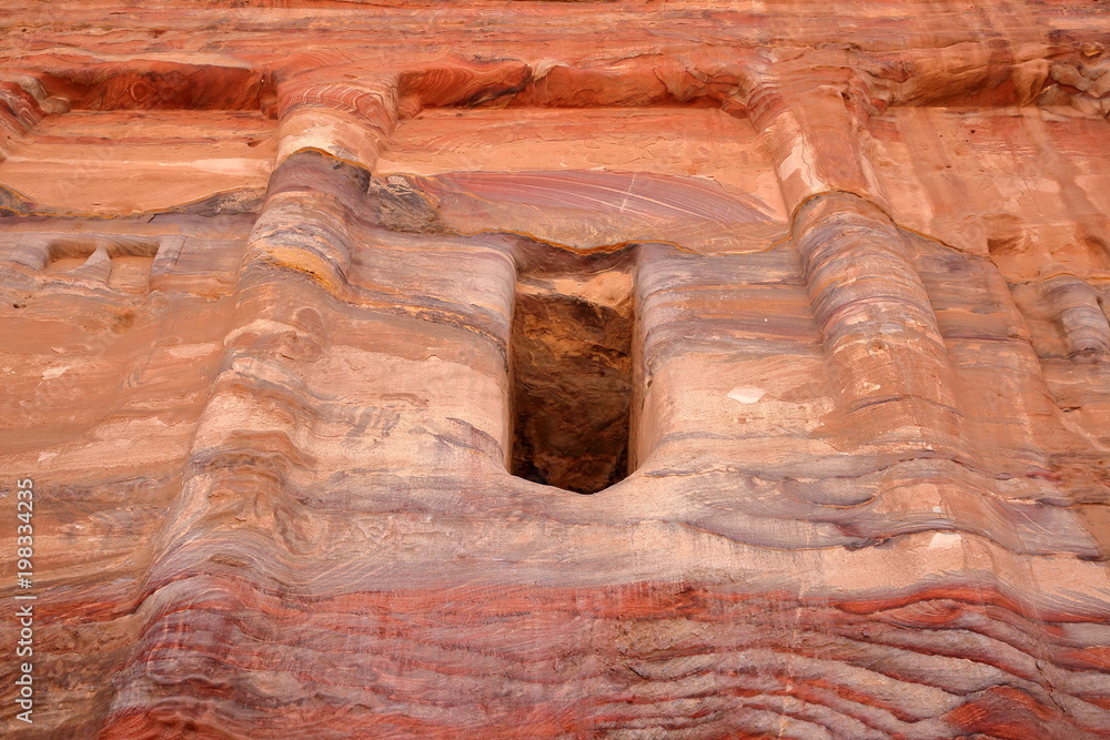 Close-up on the Silk Tomb with colorful sandstone in Petra, Jordan, Middle  East. In Petra rock tombs were carved into the sandstone in the 3rd century  BC. Stock Photo | Adobe Stock