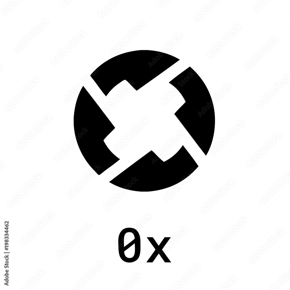 Obraz premium 0x Cryptocurrency Sign Isolated