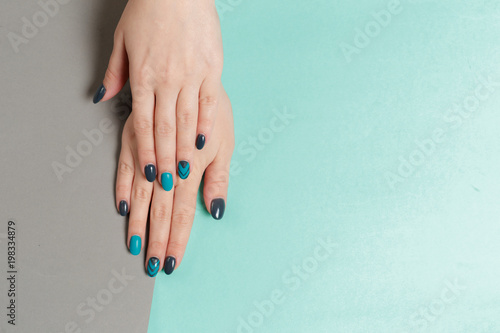 Stylish trendy female manicure.