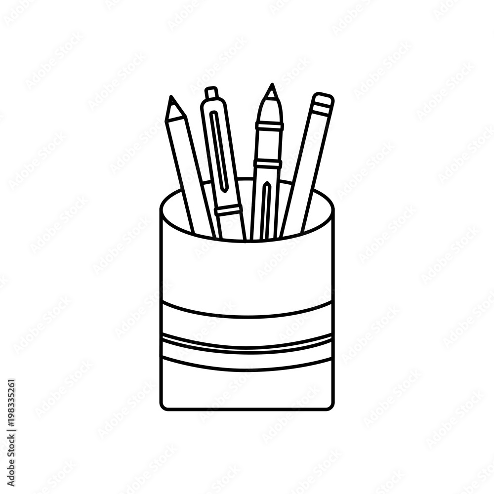 pencil holders isolated icon vector illustration design pencil holders isolated icon vector illustration design