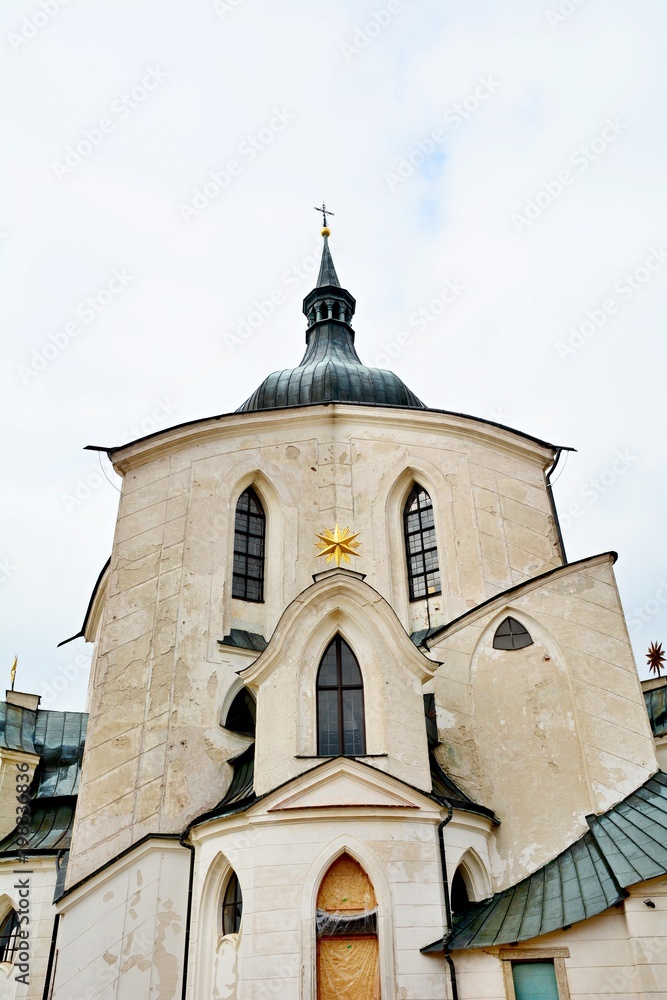 Church of St. John of Nepomuk on Zelena Hora UNESCO monument. It was built in baroque gothic style and was designed by architect Jan Blazej Santini-Aichel. It is placed near Zdar nad Sazavou town. 