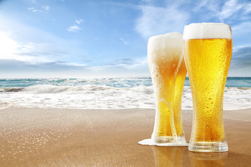 summer beer and free space for your decoration. 