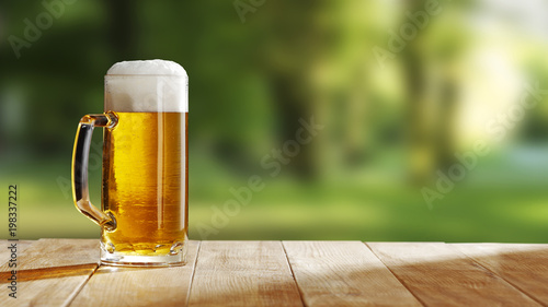 Fotografie summer beer and free space for your decoration.