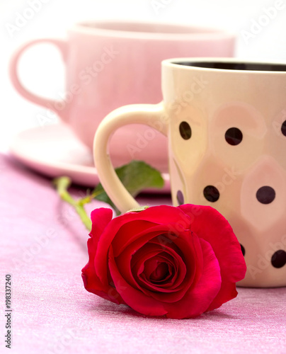 Rose And Coffee Indicates Decaf Caffeine And Brew