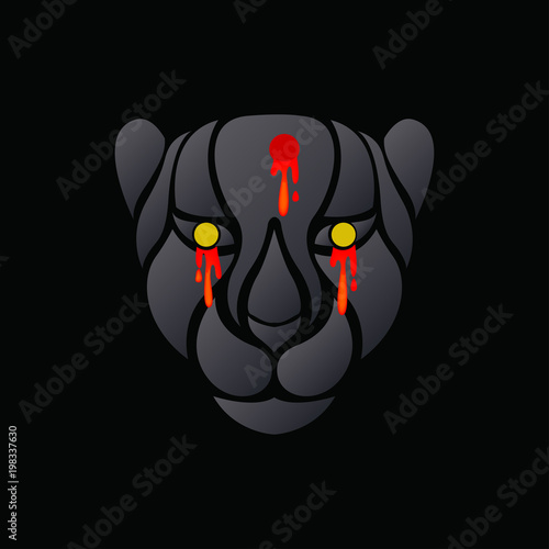 Fototapeta Naklejka Na Ścianę i Meble -  Black tiger logo icon design, vector illustration