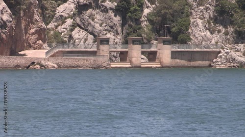 Close up of Water Reservoir Gorg Blau, Mallorca, Spain. photo