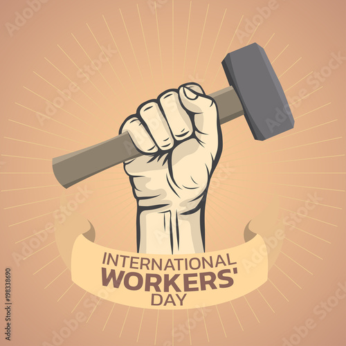 International Workers Day  logo icon design, vector illustration