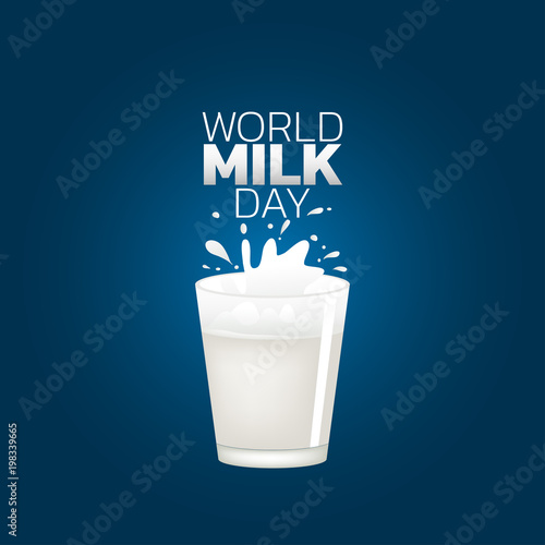 World Milk Day logo icon design, vector illustration