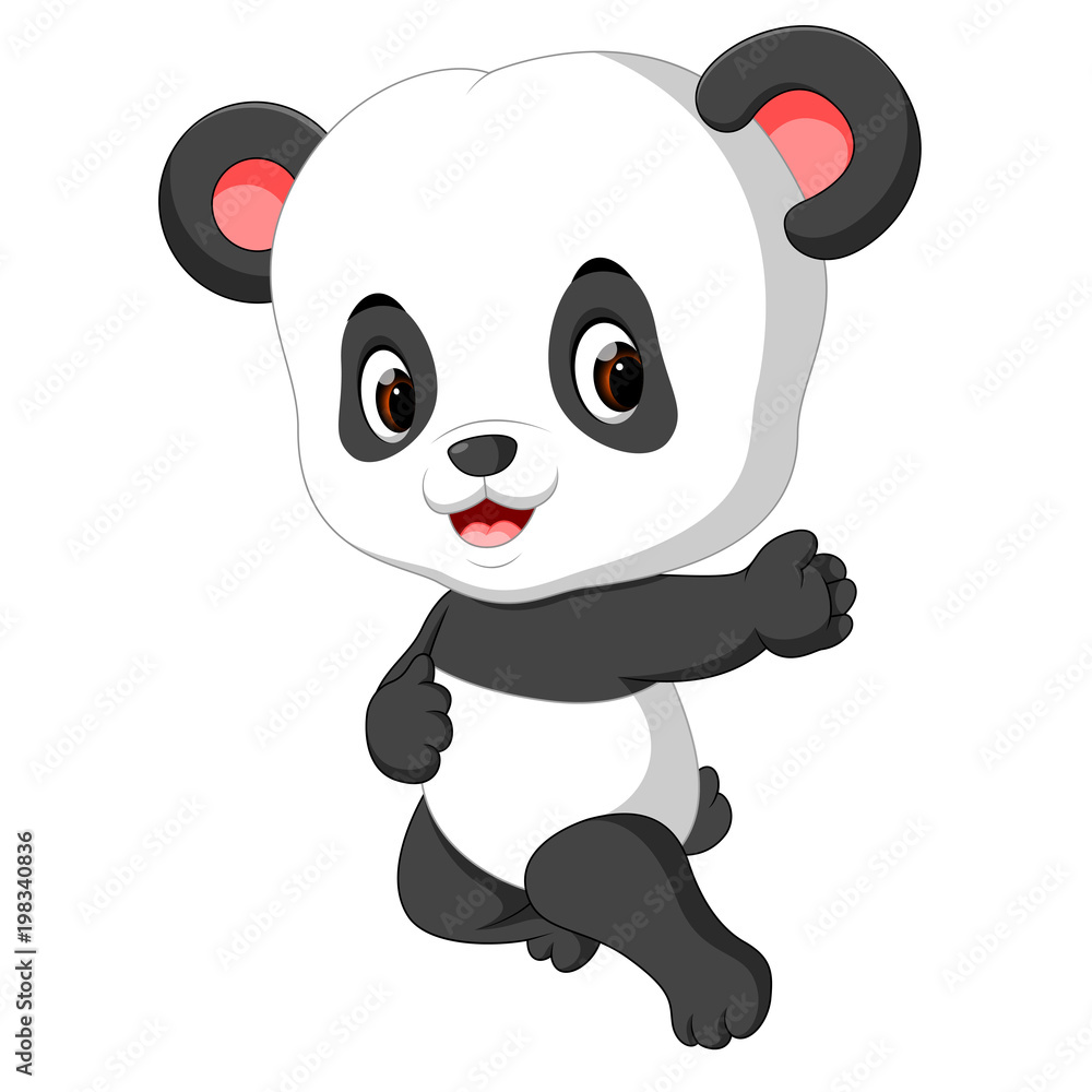 Obraz premium cute baby panda cartoon