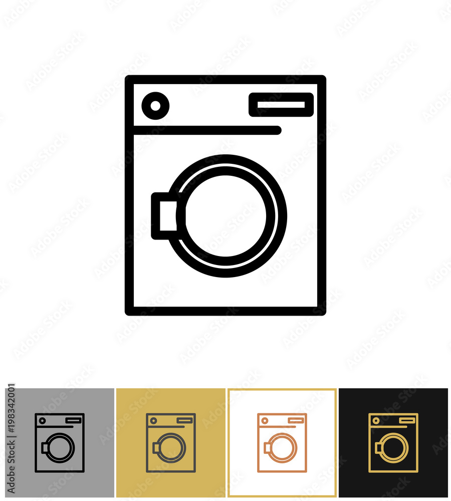 Washing machine icon, laundromat washer